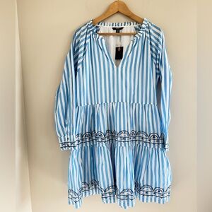 NWT Hatley Medium Striped Embroidered Coastal Cottagecore Boho Preppy Dress